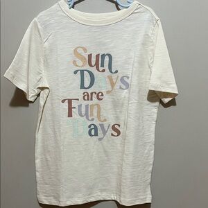 NWOT Little Co Kids Cream Sun Days Are Fun Days Graphic Tee Size 7